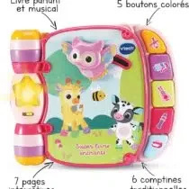 VTech Super Livre Enchanté Des Baby Loulous Rose prix Maroc | Bebemaman.ma