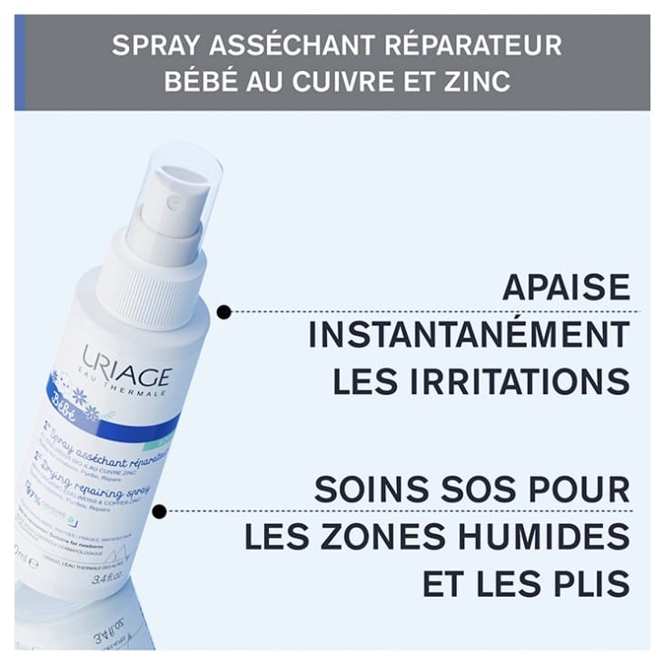 Bebemaman Uriage Bébé 1er Spray Asséchant Réparateur Cu-Zn+