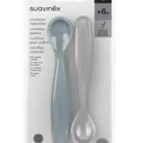 Suavinex Lot de 2 cuillères Vert pastel 6m+ prix Maroc | Bebemaman.ma