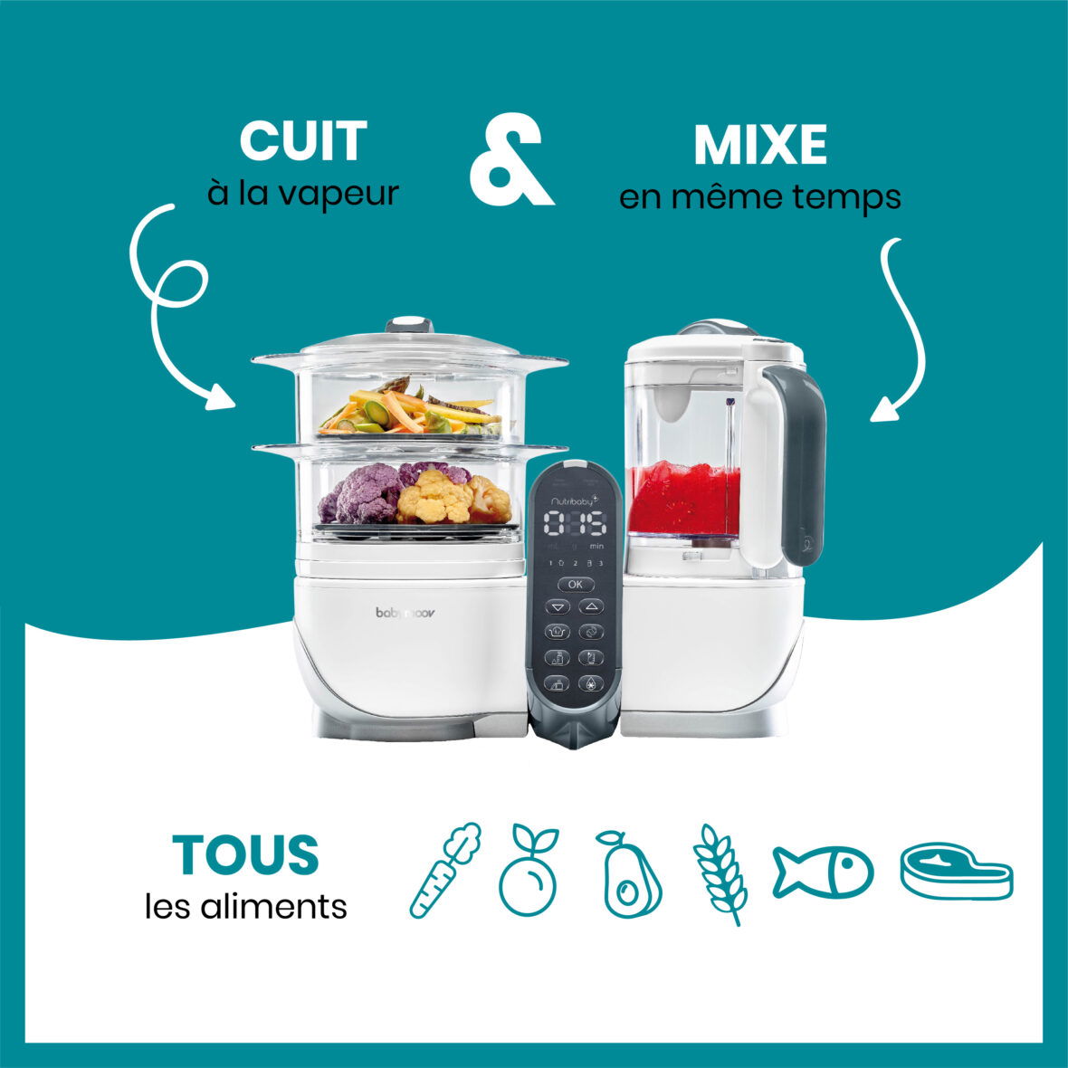 Bebemaman-Babymoov Robot multifonction Nutribaby Plus Loft white