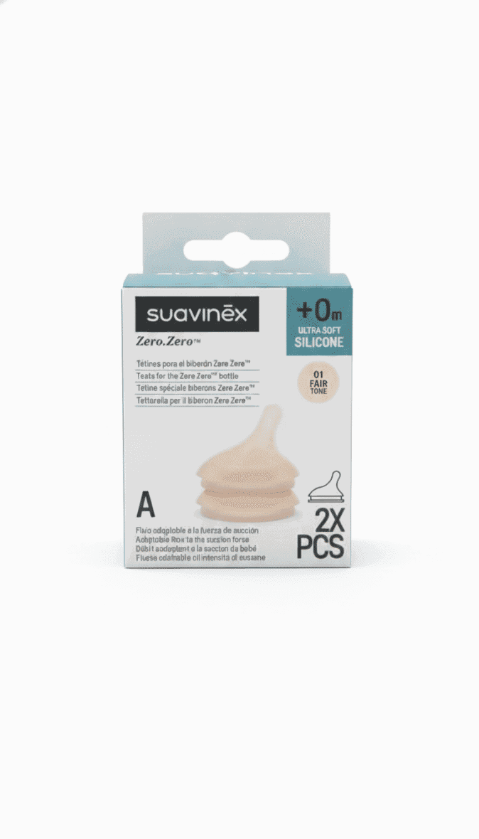 Suavinex Lot de 2 Tétines pour Biberon Zéro Zéro – Débit allaitement