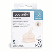 Suavinex Lot de 2 Tétines pour Biberon Zéro Zéro Débit Lent