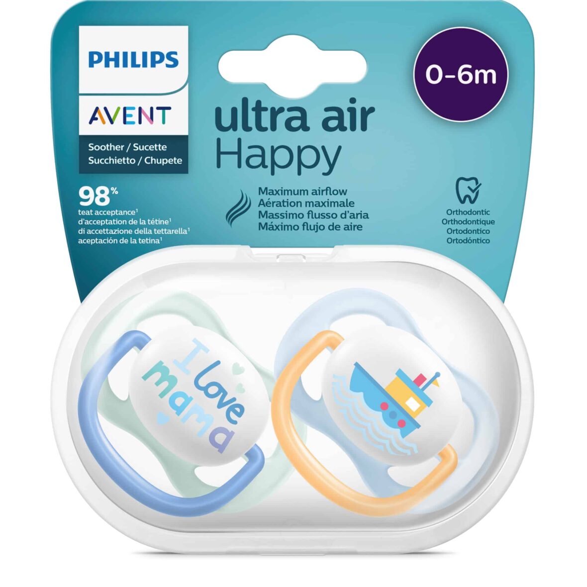 Philips Avent sucettes Ultra Air Happy Garçon 0-6 mois
