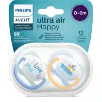 Retrouvez Avent 2 sucettes Ultra Air Happy Garçon 0-6 mois aux meilleurs prix sur Bebemaman.ma . Livraison à domicile partout au Maroc.
