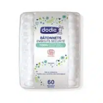 Retrouvez Dodie Bâtonnets Embouts Sécurité Coton Tiges Bio Bébé x60 aux meilleurs prix sur Bebemaman.ma . Livraison partout au Maroc.