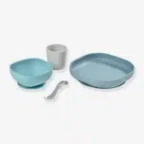 Beaba Set vaisselle 4 pièces silicone - Jungle prix Maroc | Bebemaman.ma