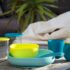 Beaba Set vaisselle 4 pièces silicone - Bleu prix Maroc | Bebemaman.ma