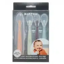 Retrouvez Nattou Set de 4 cuillères en silicone avec 1 étui aux meilleurs prix sur Bebemaman.ma . Livraison à domicile partout au Maroc.
