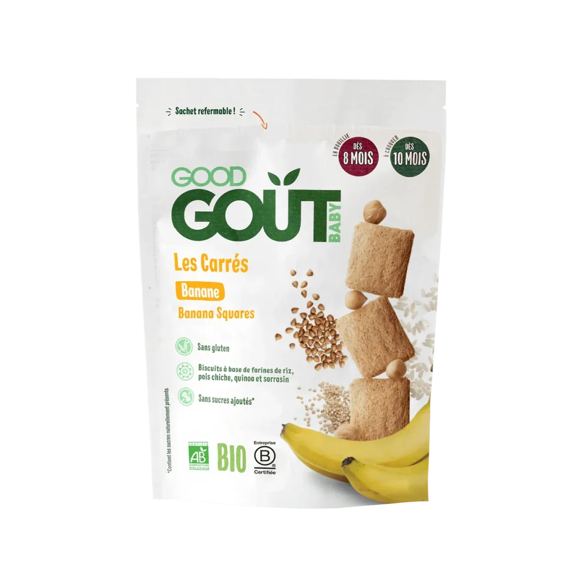 Good Goût Biscuits carrés à la banane 50g 8m+