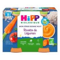 Retrouvez Hipp Petits pots risotto de légumes Bio +8m 2x190g aux meilleurs prix sur Bebemaman.ma . Livraison à domicile partout au Maroc.