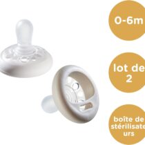 Retrouvez Tommee Tippee Lot de 2 sucettes closer to nature forme naturelle 0-6 mois aux meilleurs prix sur Bebemaman.ma !