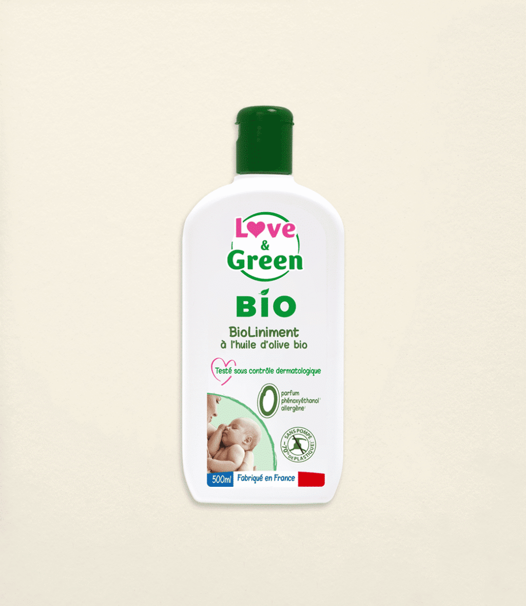 Love & Green BioLiniment à l&rsquo;Huile d&rsquo;Olive Bio 500ml