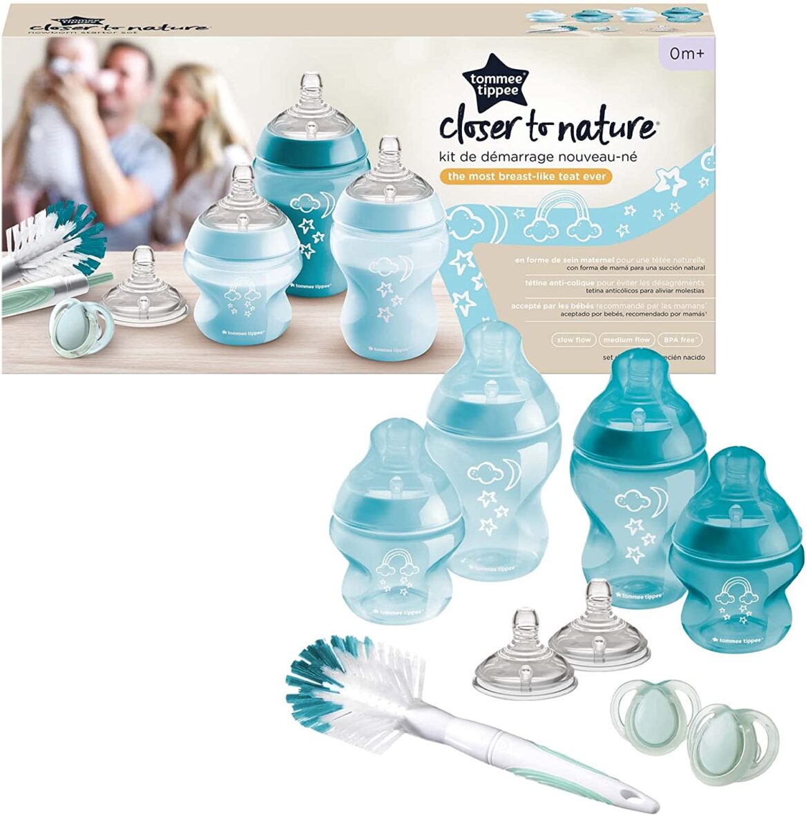 Tommee Tippee Coffret Naissance Biberons Closer to Nature Bleu