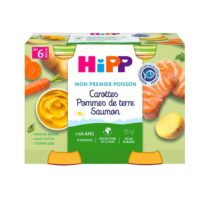 Retrouvez Hipp Carottes Pommes de terre Saumon dès 6 mois 2x190 g au meilleur prix sur Bebemaman.ma . Livraison partout au Maroc.