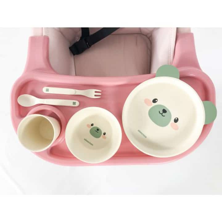 Kikkaboo Service de table en bambou Bear vert 2 – bebemaman.ma