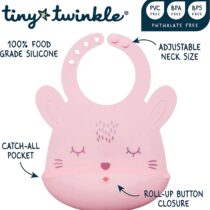 Tiny Twinkle Bavoir en Silicone - Rose 4 - bebemaman.ma