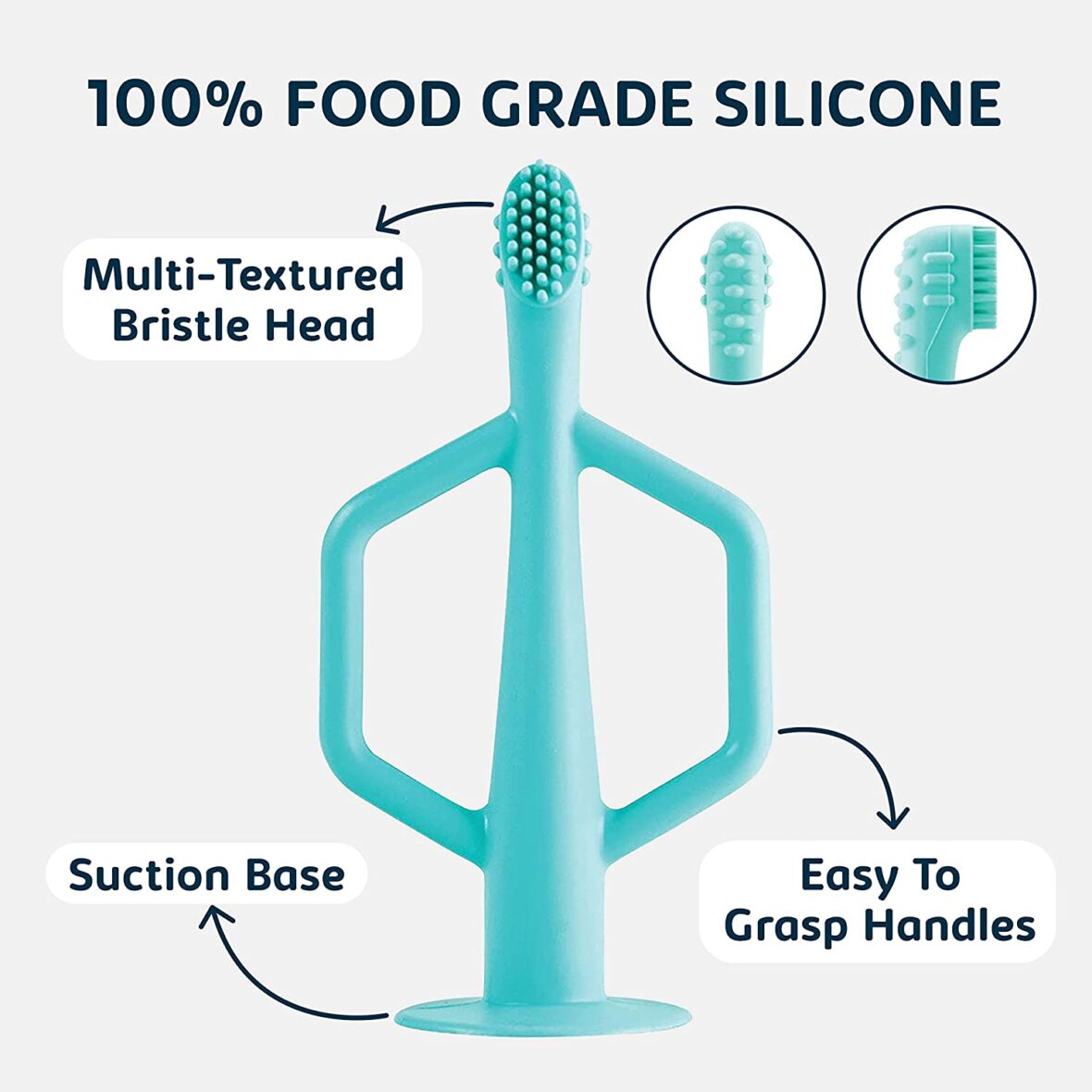 Tiny Twinkle Brosse à dent en Silicone 6M+ – Bleu & Vert 5