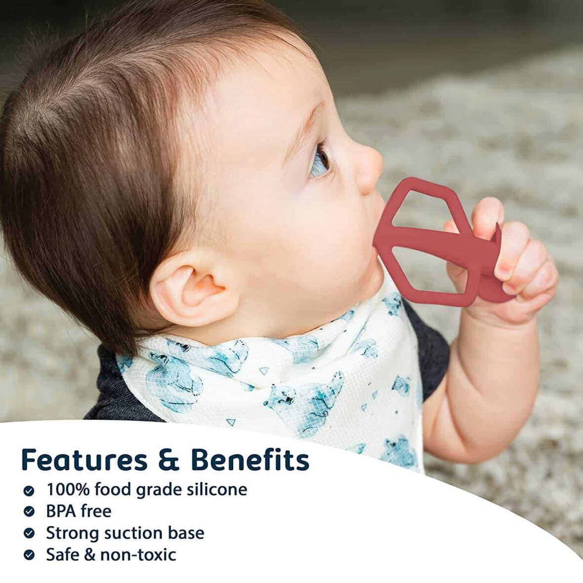 Tiny Twinkle Brosse à dent en Silicone 6M+ – Rose & Bordeaux 3