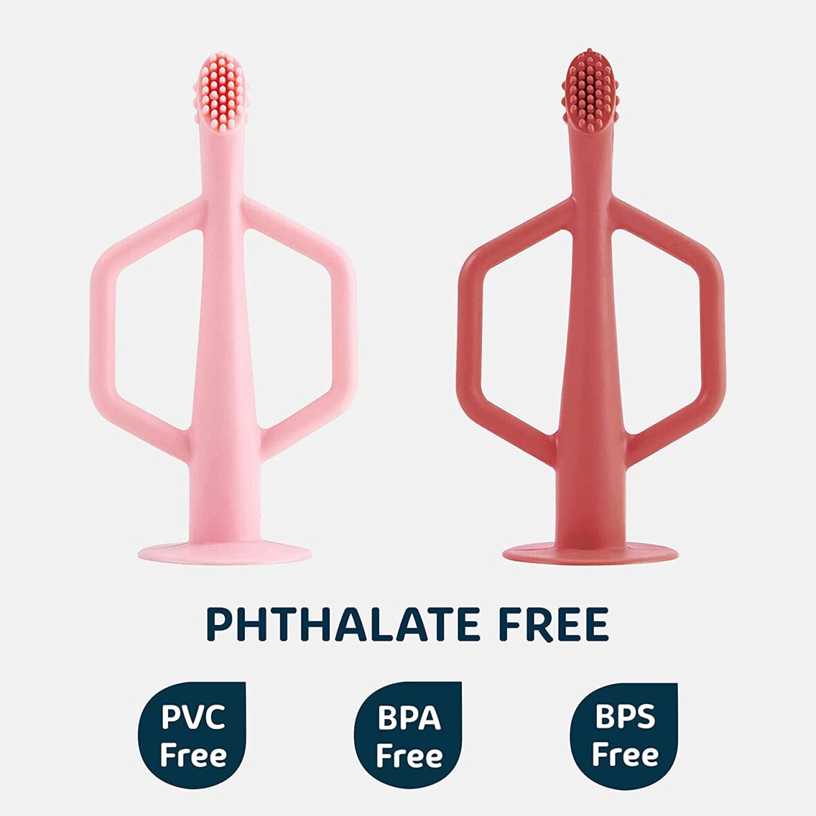 Tiny Twinkle Brosse à dent en Silicone 6M+ – Rose & Bordeaux 4