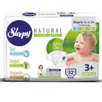 Sleepy Natural Couches Bébés Midi Taille 3+ - (5-10kg) 32 Unités
