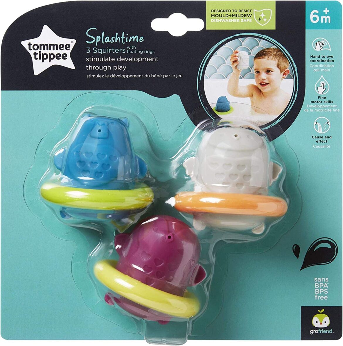 Tommee Tippee Lot de 3 arroseurs de bain Splashtime