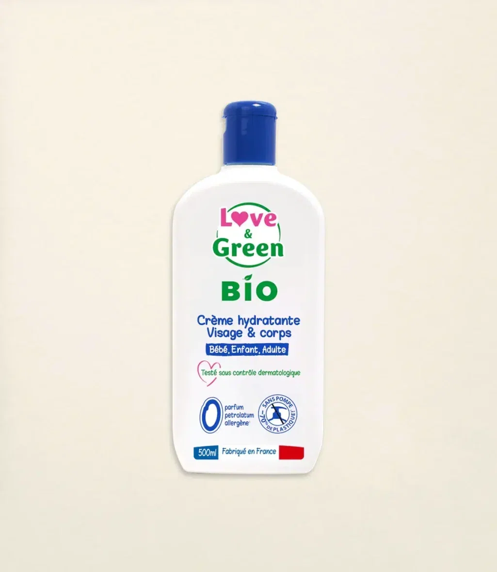 Love & Green Crème Hydratante Visage et Corps Bio 500ml
