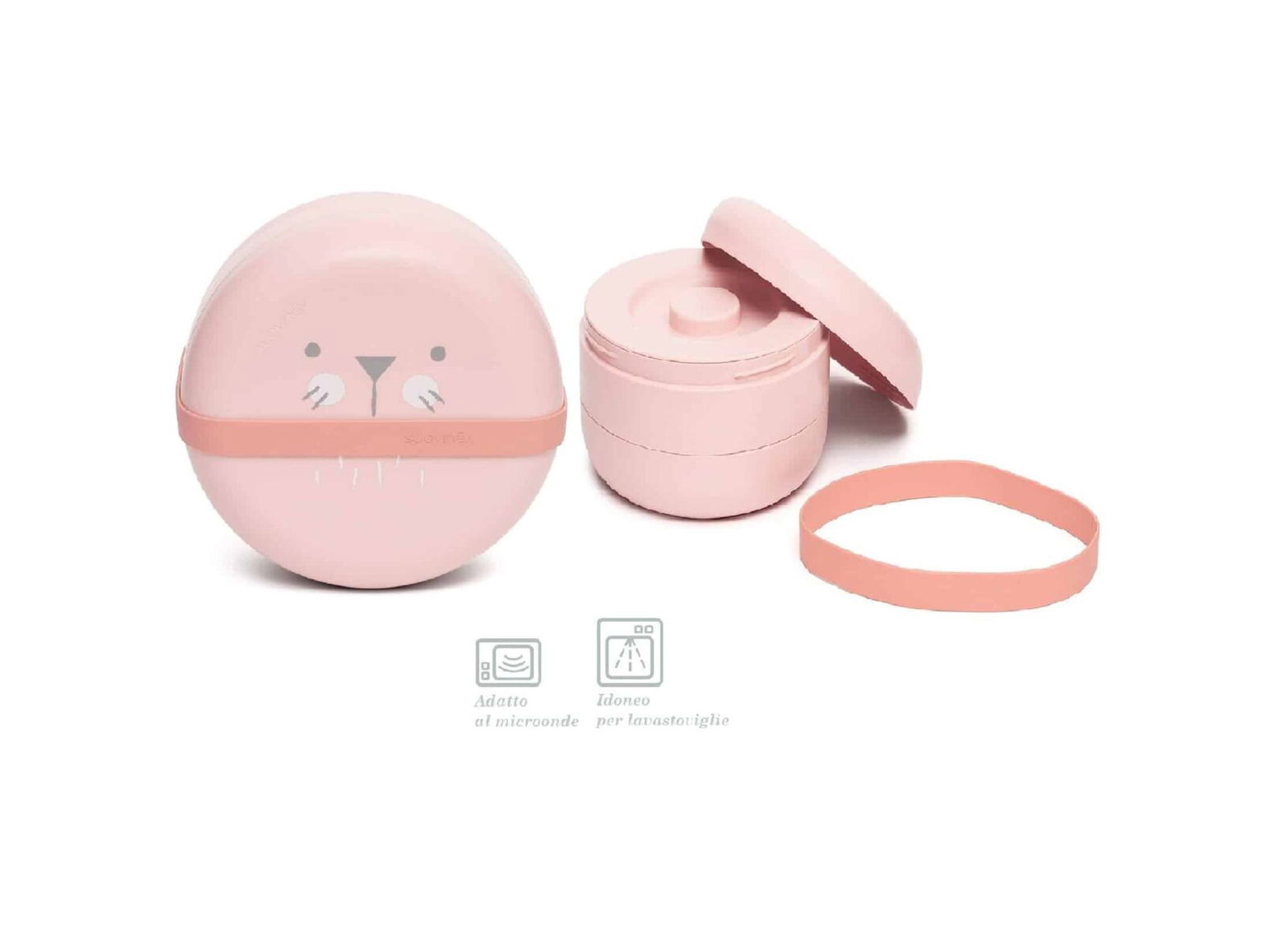 Suavinex Bentoo – Set repas 2 compartiments nomade Rose