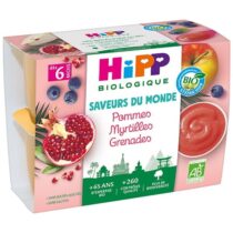 Retrouvez Hipp Coupelles Pommes Myrtilles Grenades 6m+ 4x100g aux meilleurs prix sur Bebemaman.ma . Livraison à domicile partout au Maroc.