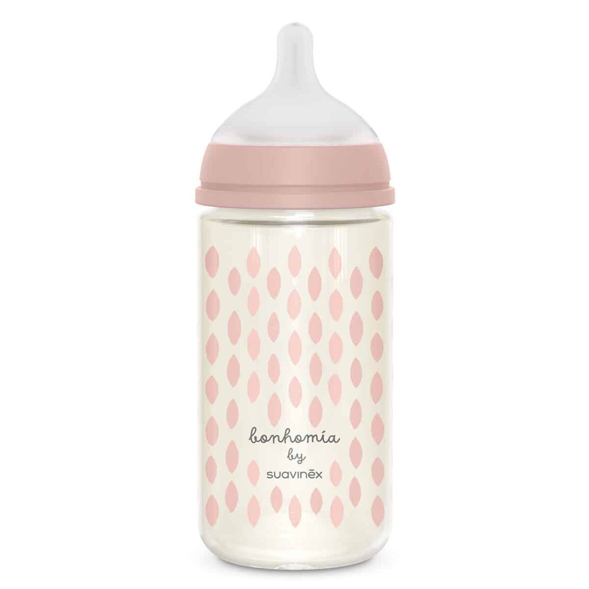 Bebemaman-Suavinex-Biberon Verre Tétine SX Pro Bonhomia Rose – 240ml-1