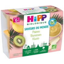 Retrouvez Hipp Coupelles Poires Bananes Kiwis 6m+ 4x100g aux meilleurs prix sur Bebemaman.ma . Livraison à domicile partout au Maroc.