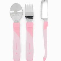 Twistshake Set de Couverts en Acier Inoxydable Rose 12m+ prix Maroc | Bebemaman.ma
