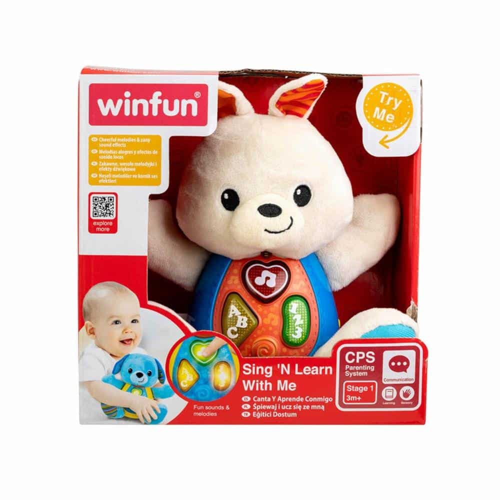 Winfun Lapin en peluche avec son Jouet Éducatif