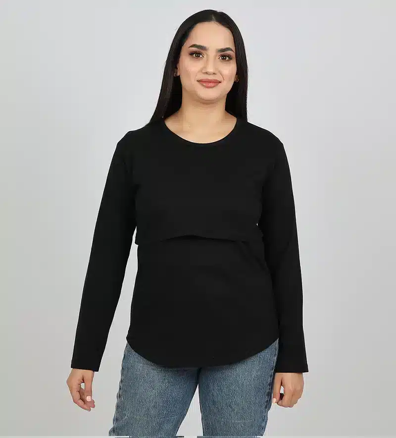 Bebemaman-Pull D’allaitement Manches Longues Noir 1