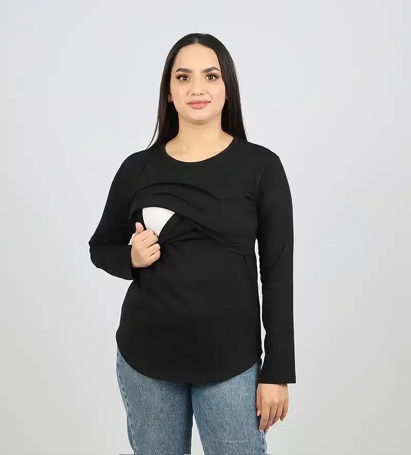 Pull d’allaitement Manches Longues Noir
