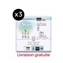 Retrouvez Pack X 3 Sleepy Couches BIO natural Jumbo Taille 2 - 3-6KG - 68 Unités aux meilleurs prix sur Bebemaman.ma . Livraison à domicile partout au Maroc.