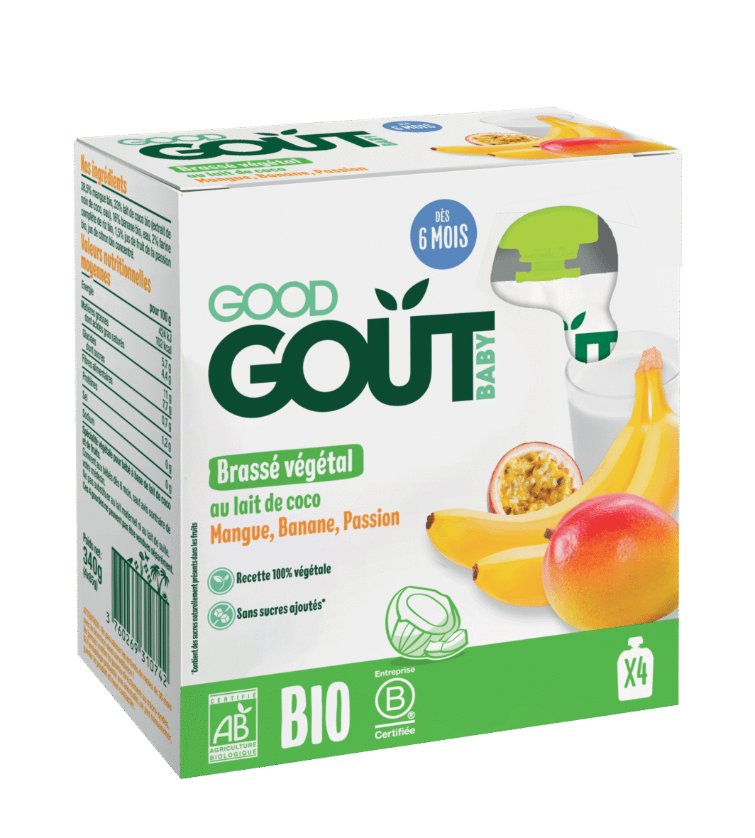 Good Goût 4 Gourdes Brassés Coco Mangue Banane Passion – dès 6 mois