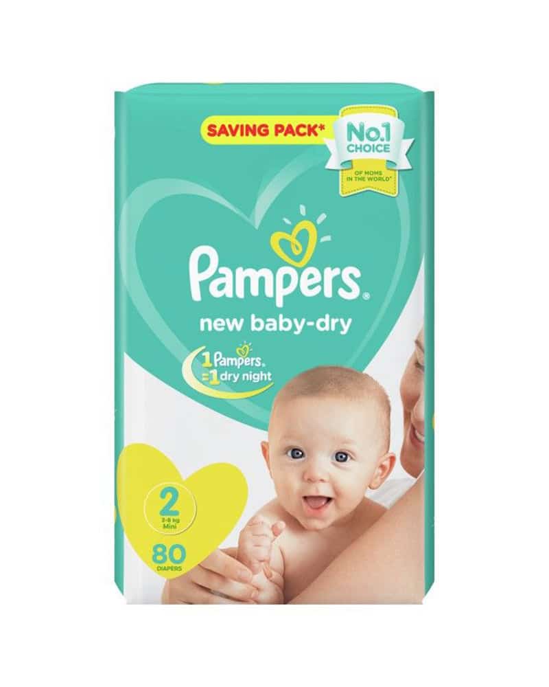 Pampers Baby-dry Taille 2 (3-8 kg) – 76 Couches
