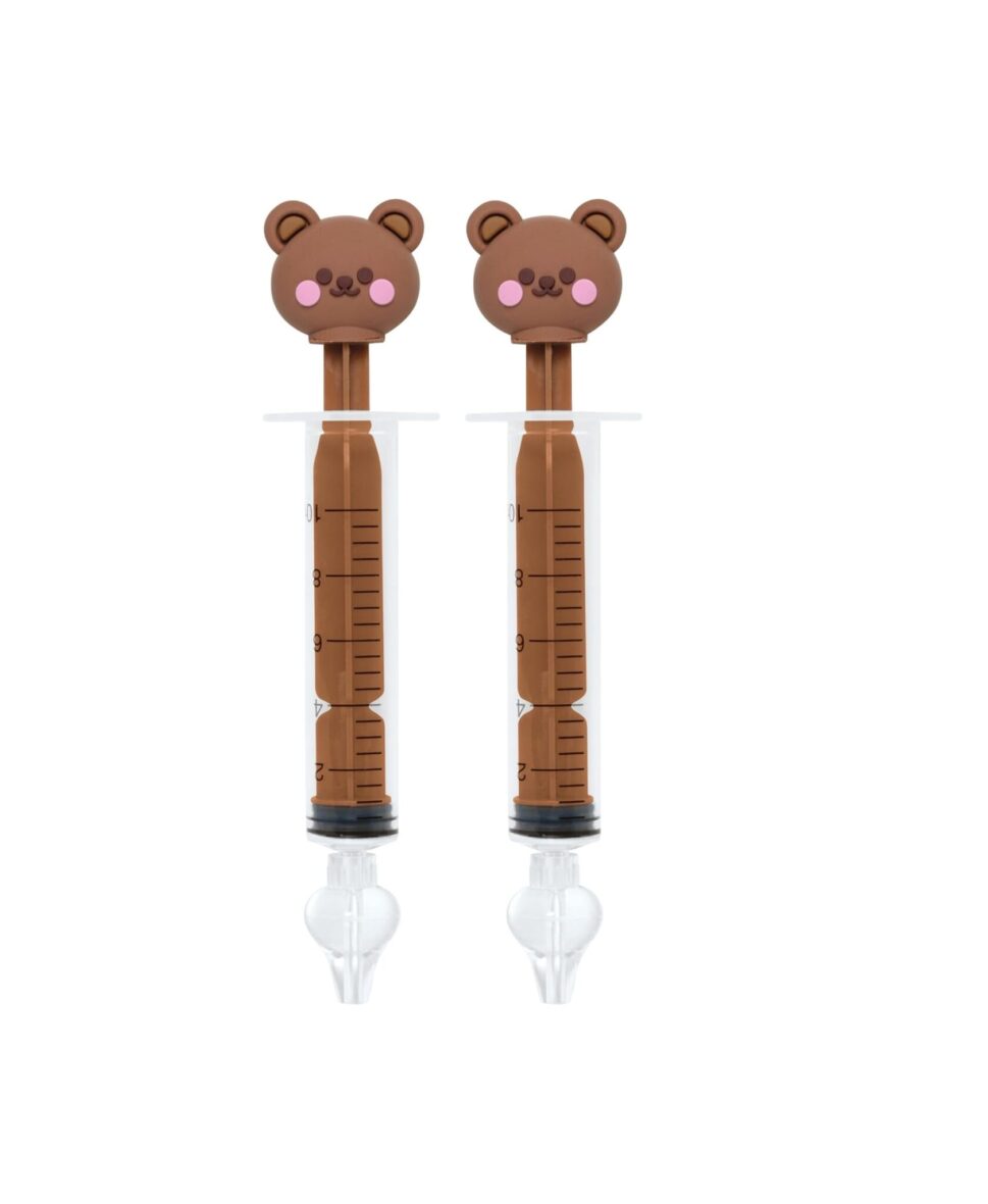 L2N Lot de 2 Seringues Bébé pour Lavage Nasal Ourson