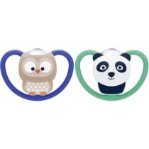 Nuk Space 2 Sucettes Silicone 6-18mois Hibou/Panda prix Maroc | Bebemaman.ma