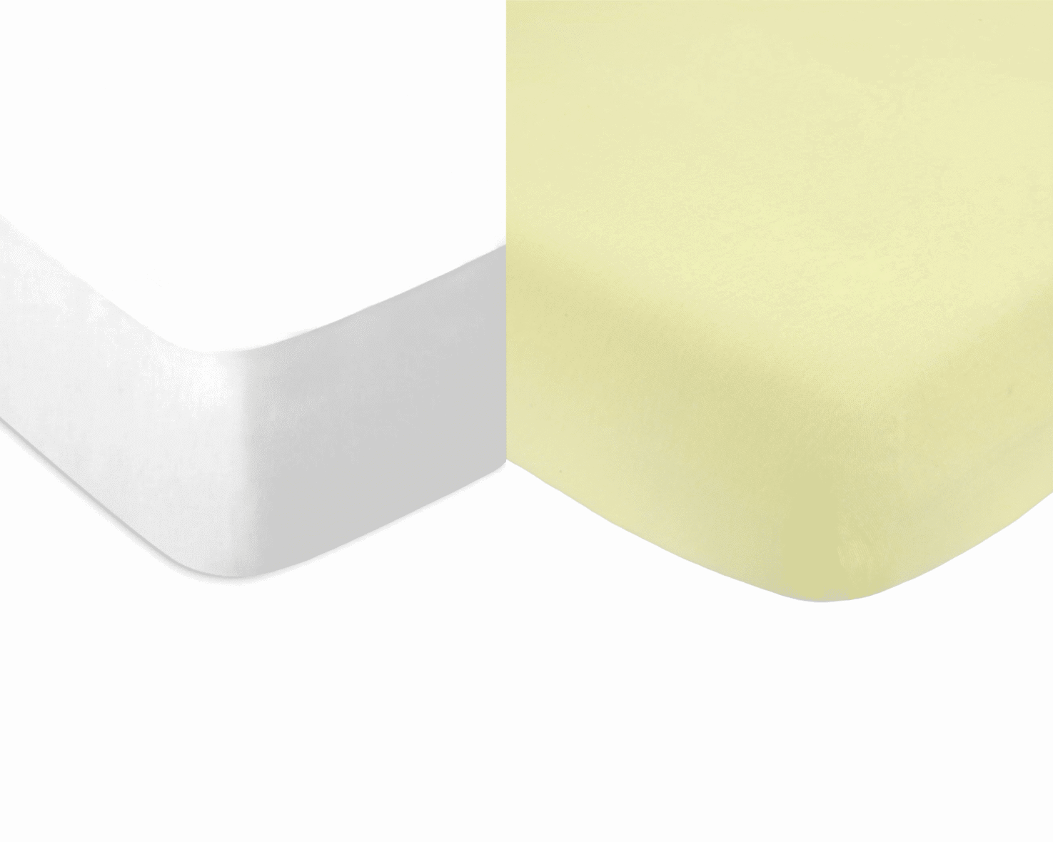 Domiva Lot de 2 draps housses coton Blanc – Anis