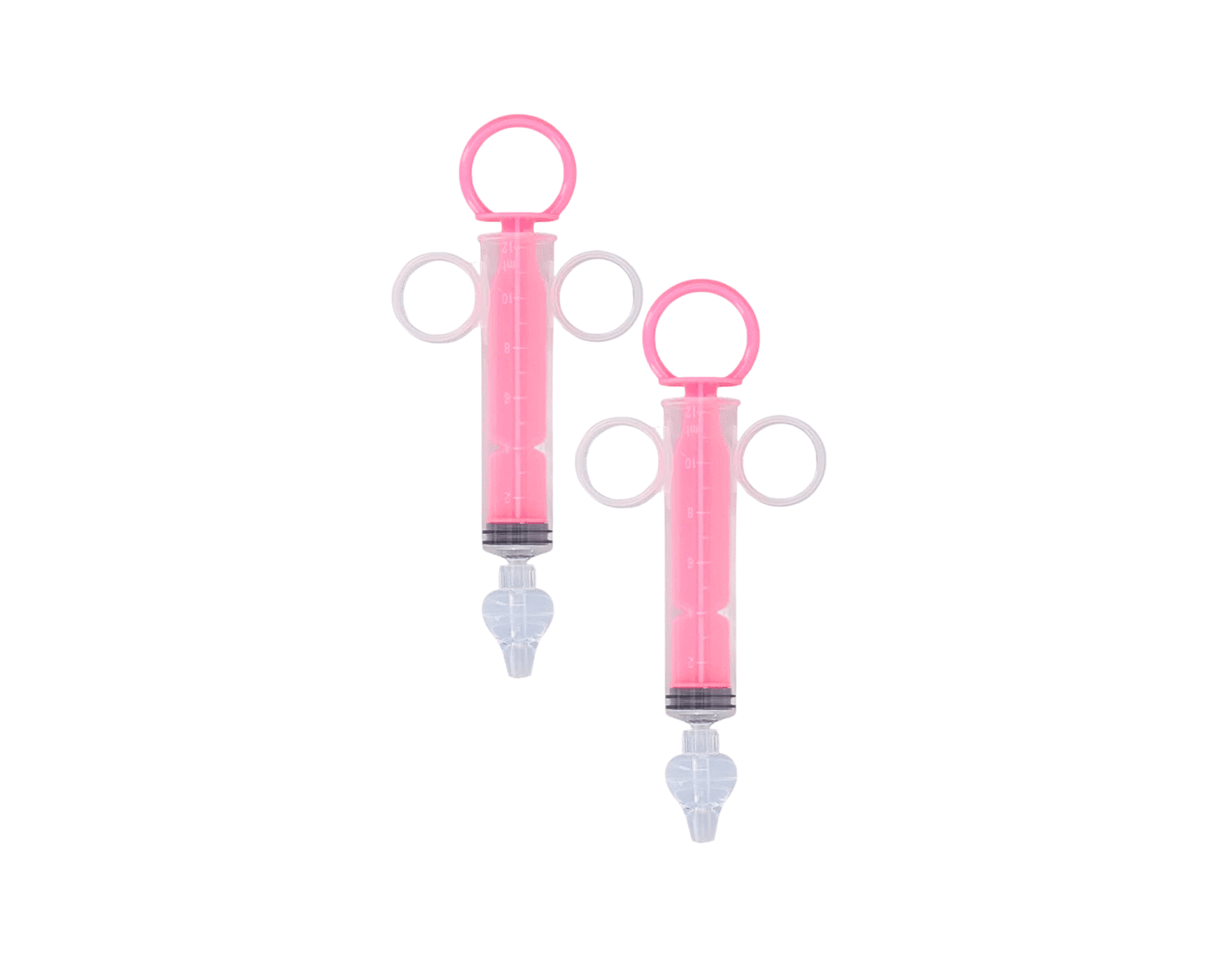 L2N Lot de 2 Seringues Bébé pour Lavage Nasal à anneaux Rose