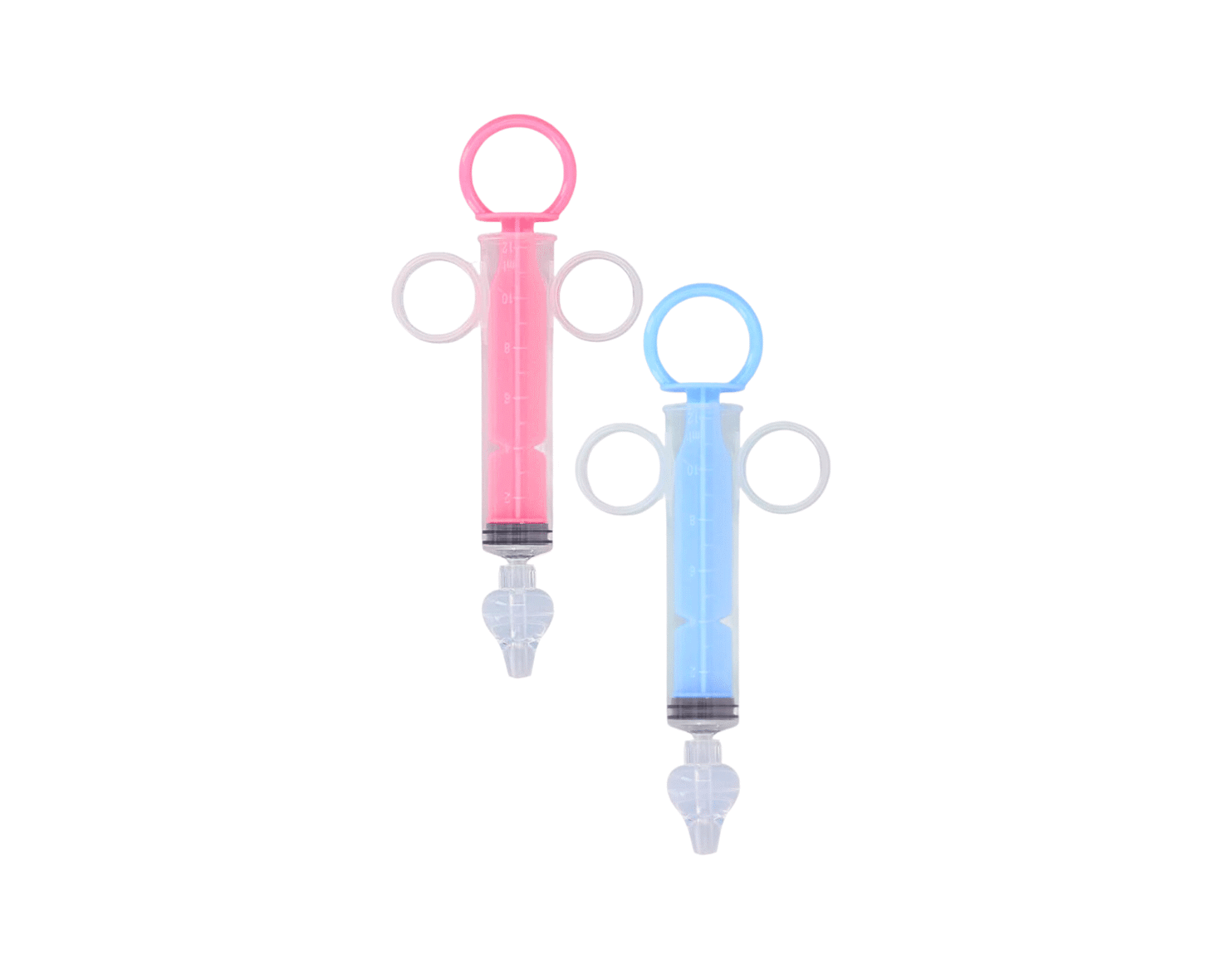 L2N Lot de 2 Seringues Bébé pour Lavage Nasal à anneaux Colorés