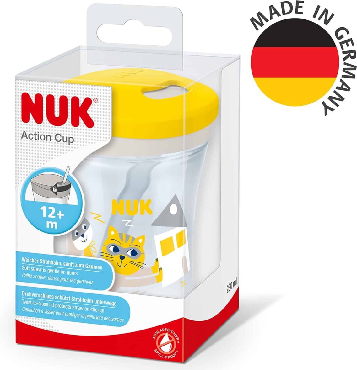 Bebemaman-Nuk Tasse Action Cup Chat Jaune 1