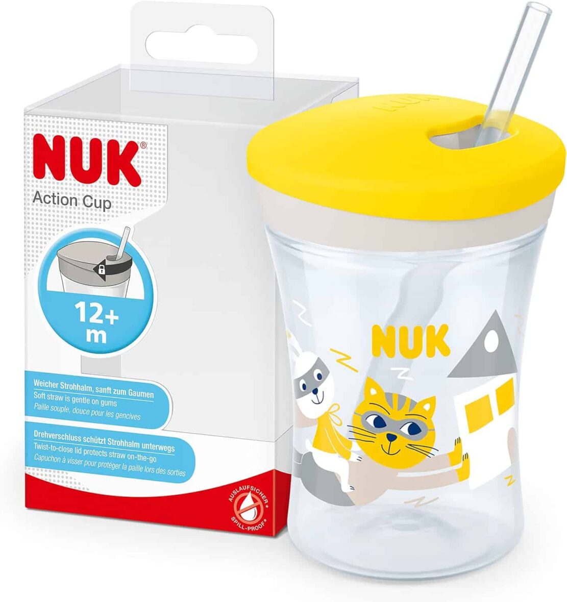 Nuk Tasse Action Cup Chat Jaune 12 mois+