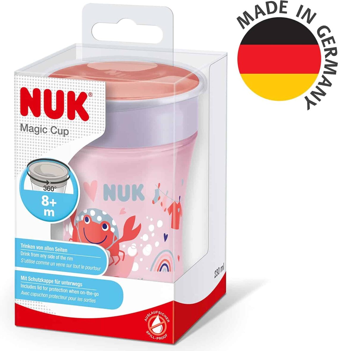 Bebemaman-Nuk Tasse Magic Cup 360 Crabe Rouge 1