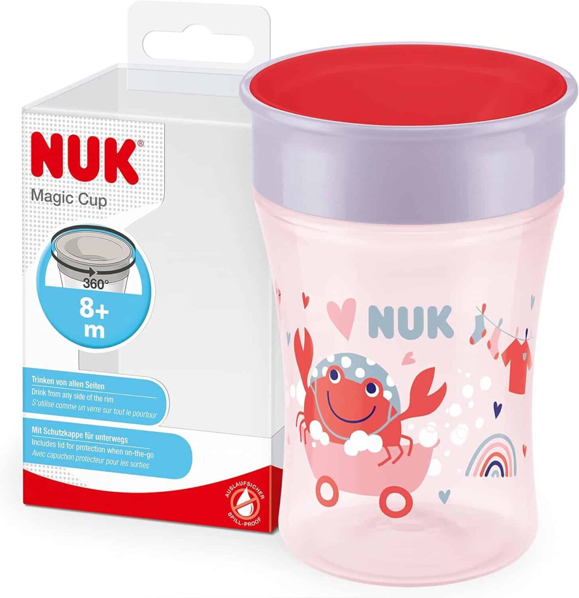 Nuk Tasse Magic Cup 360° Crabe Rouge 8 mois+