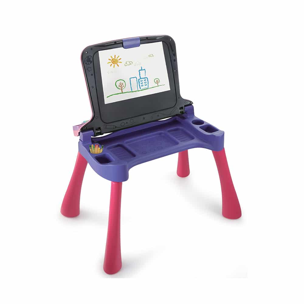 Bebemaman-Vtech Magi bureau interactif 5 en 1 Rose 4