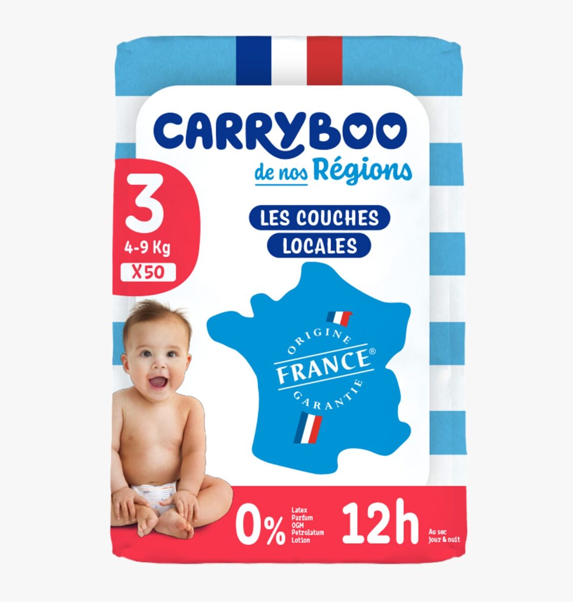 Carryboo Couches Écologiques Taille 3 (4-9kg) 50 unité