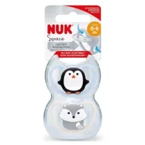 Retrouvez NUK Space 2 Sucettes Silicone 0-6mois Pingouin/Renard aux meilleurs prix sur Bebemaman.ma . Livraison à domicile partout au Maroc. Paiement à la livraison.