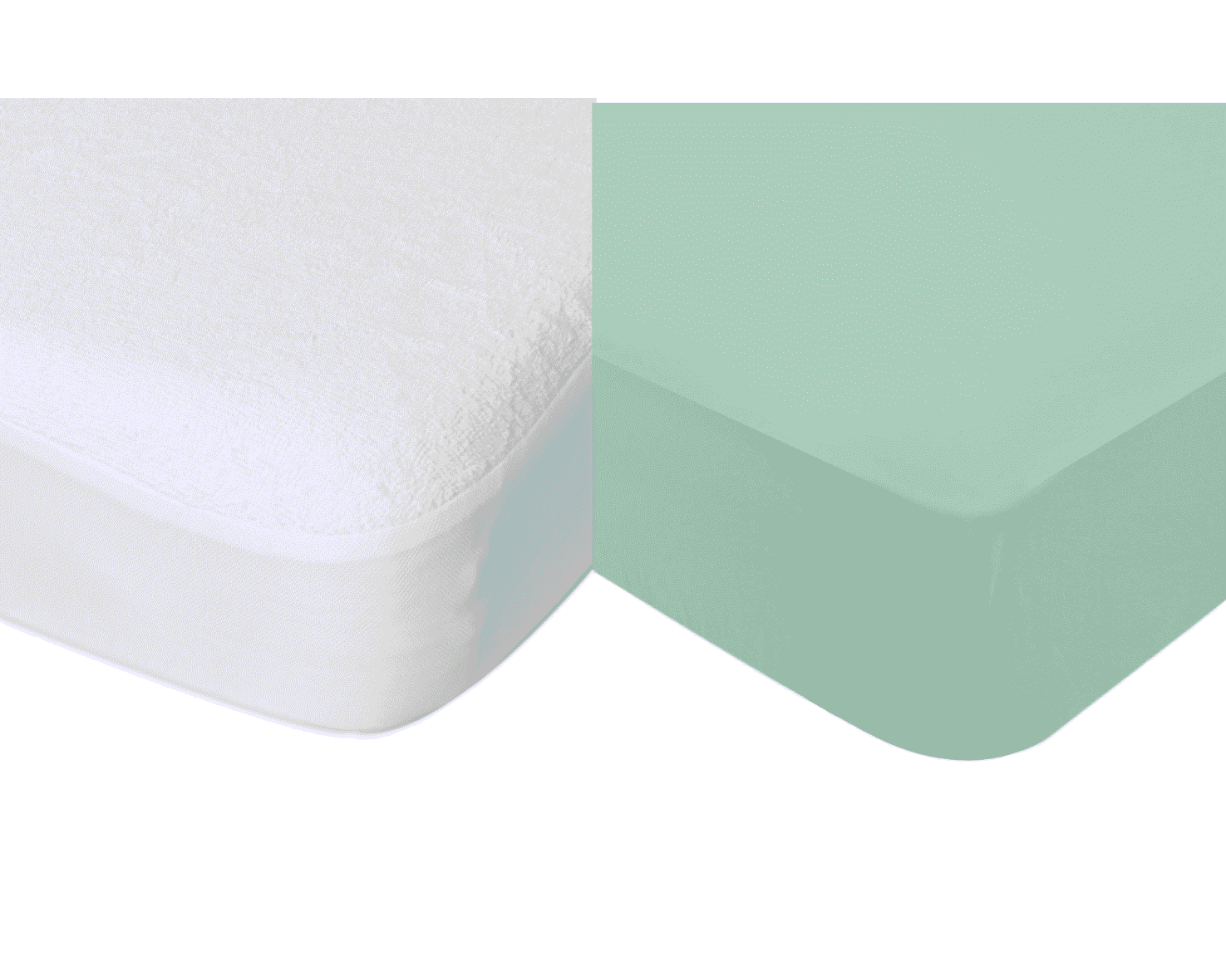 Domiva Lot Alèse imperméable + Drap housse 60×120 cm Vert de gris